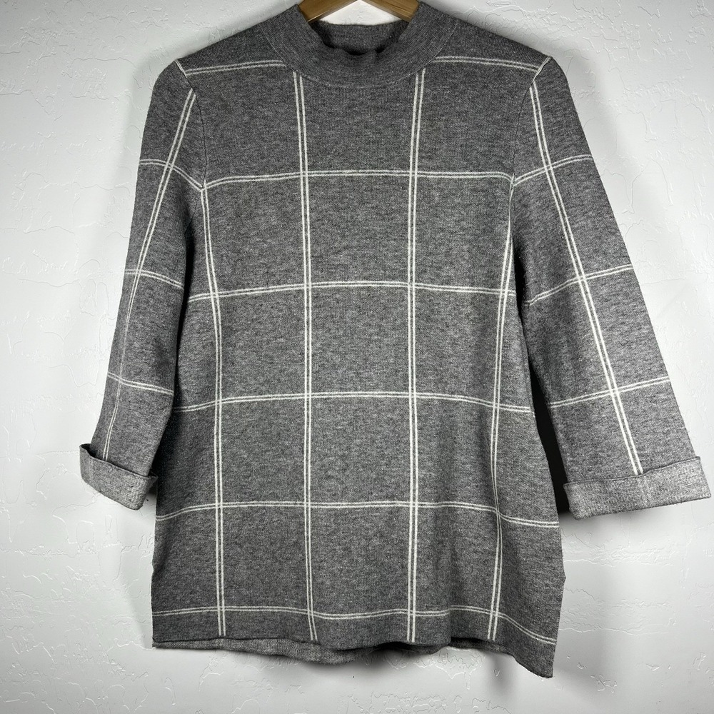 Anthropologie Sweater 2 Sisters ii Sisters Size S Grey Geometric